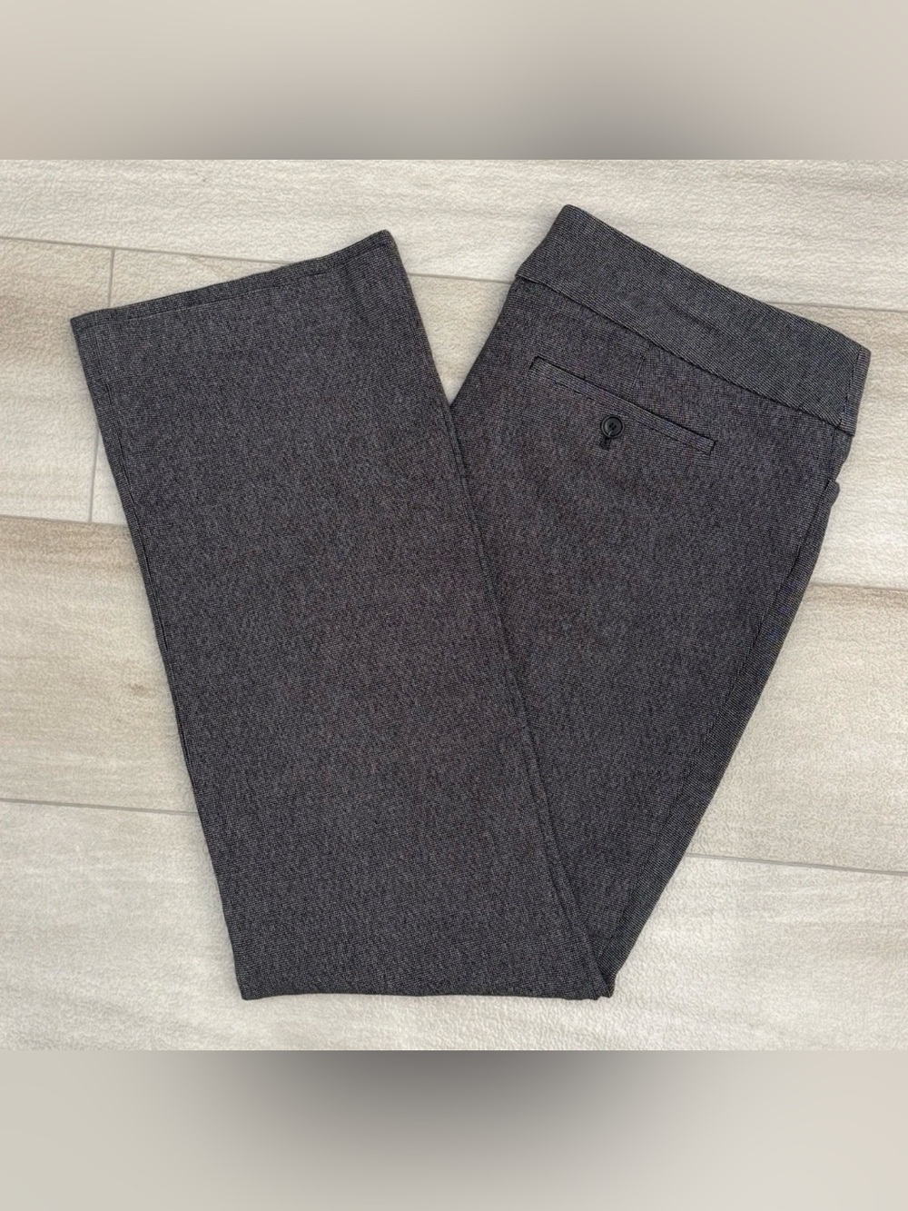 Ann Taylor LOFT Pants Sz 12 Marisa Trouser Womens Houndstooth Office Black 34x29